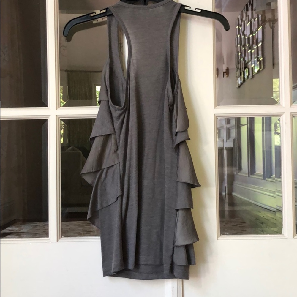 Gray Ruffle Racer Back Top - Picture 4 of 4